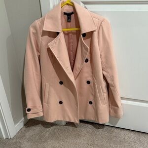 Forever 21 Blush Double-Breasted Pea Coat